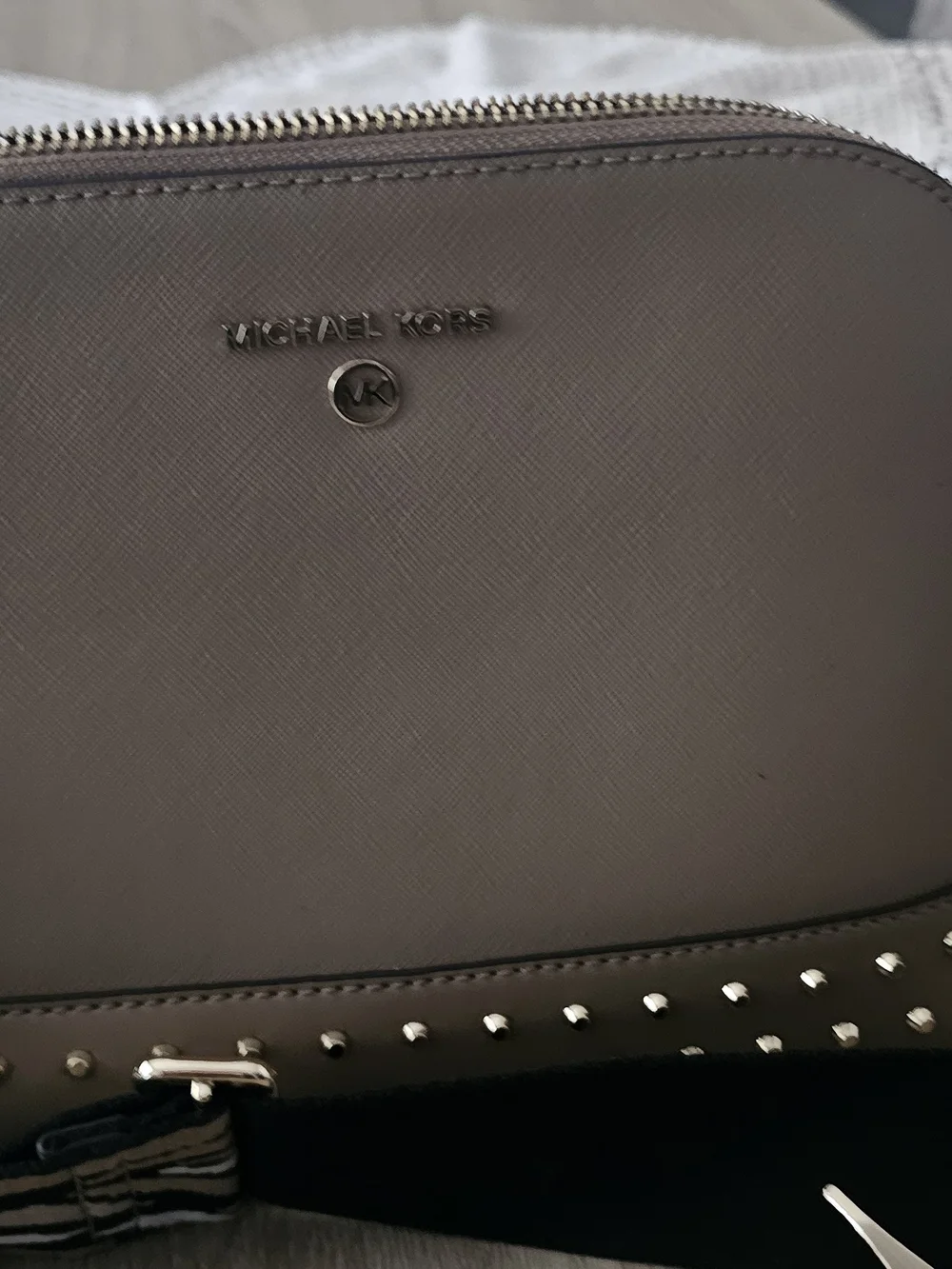 Michael Kors Taupe Saffiano Leather Crossbody Bag
